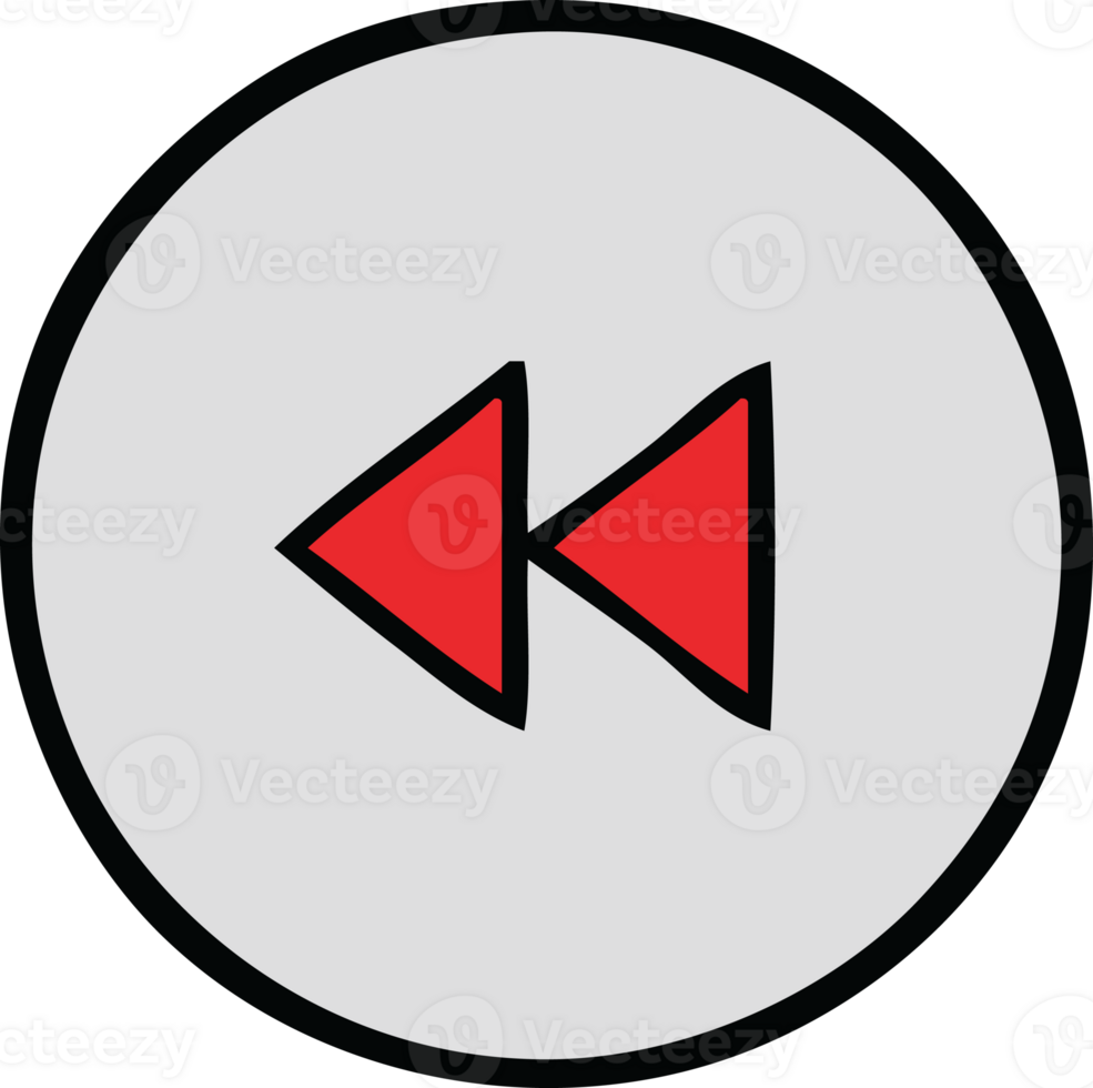 cute cartoon of a rewind button png