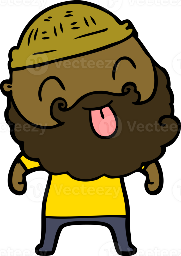 man with beard sticking out tongue png