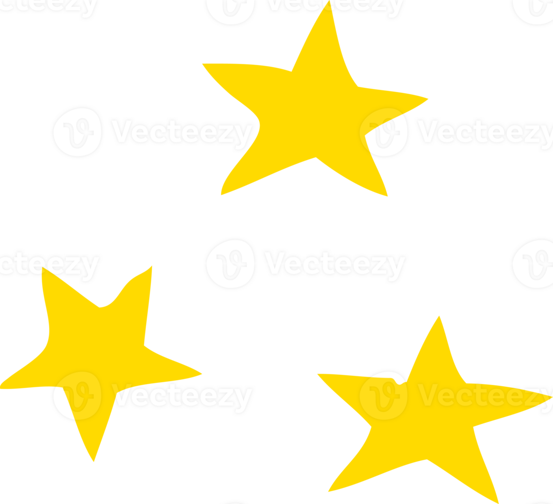 flat color illustration cartoon of three stars png