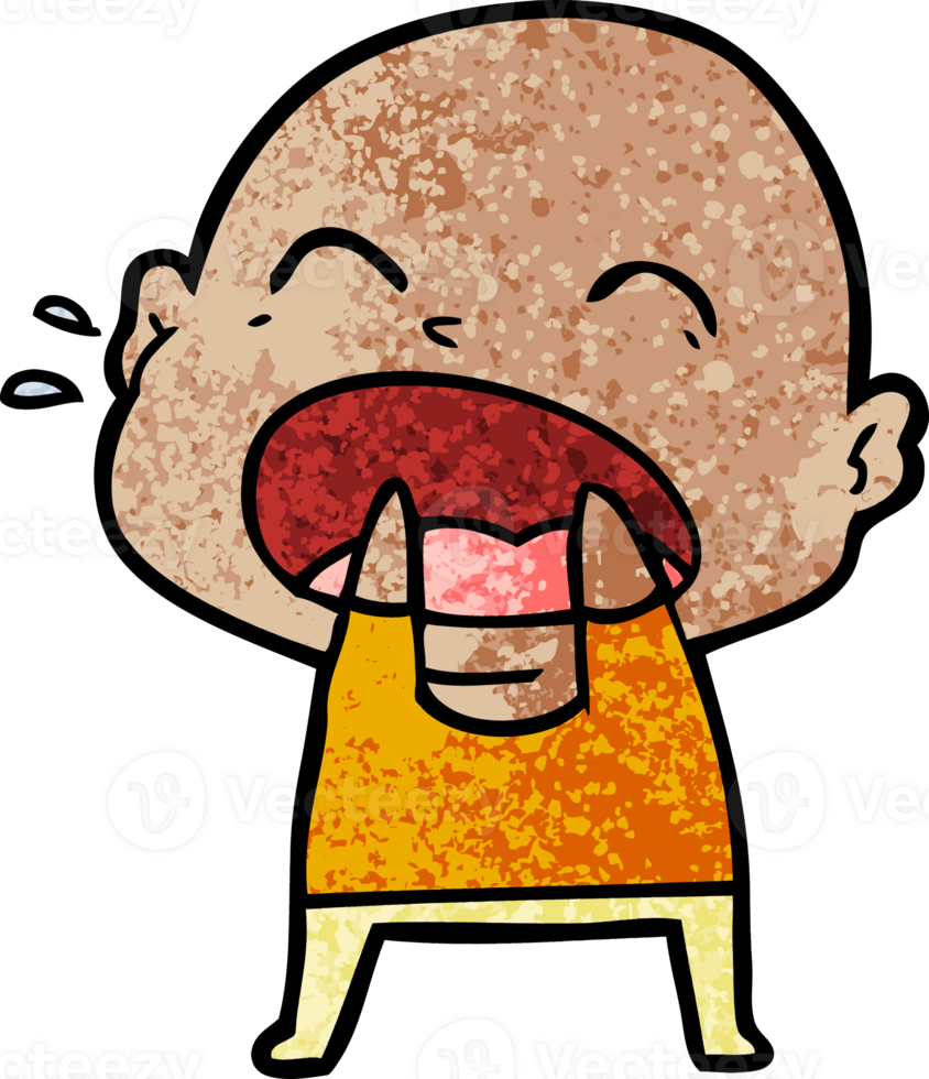 cartoon shouting bald man png