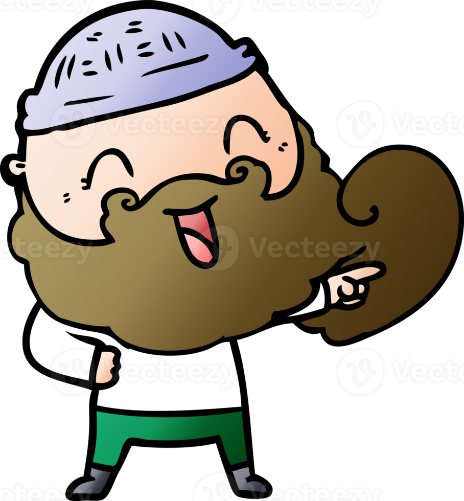 happy man with beard and winter hat png