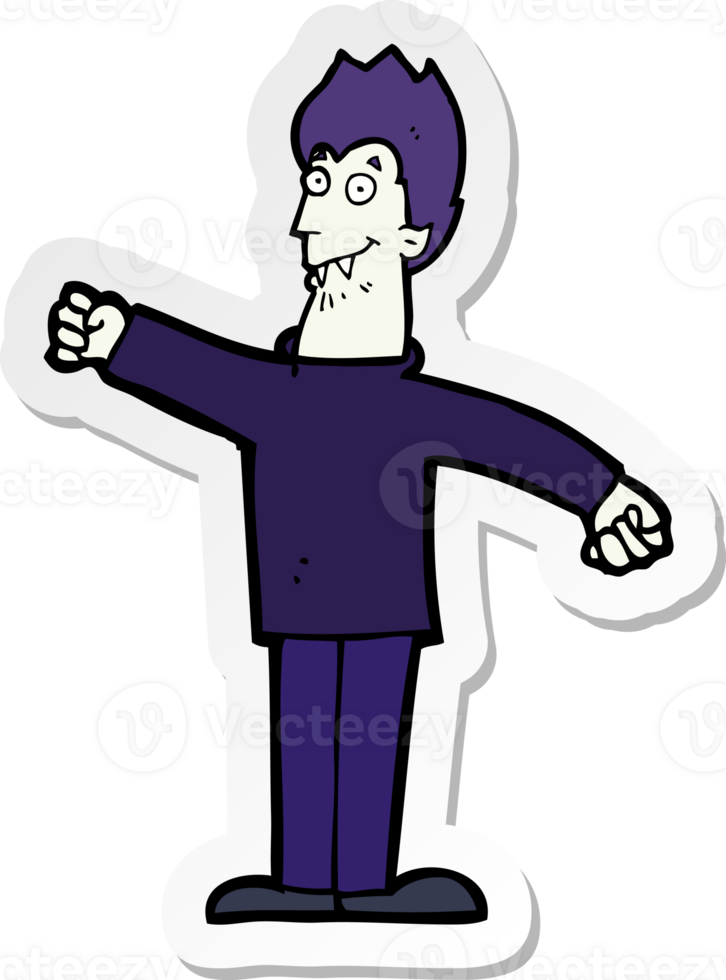 sticker of a cartoon happy vampire png