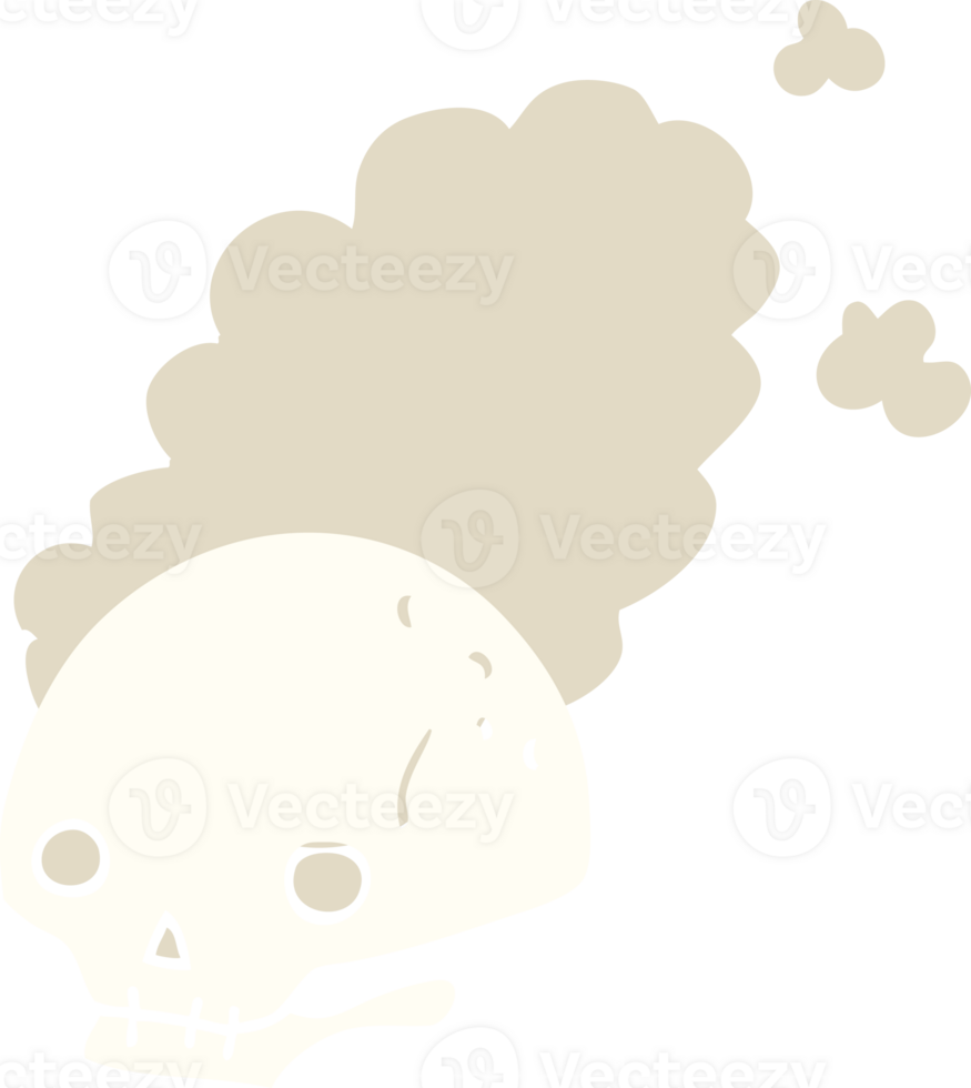 flat color style cartoon dusty old skull png