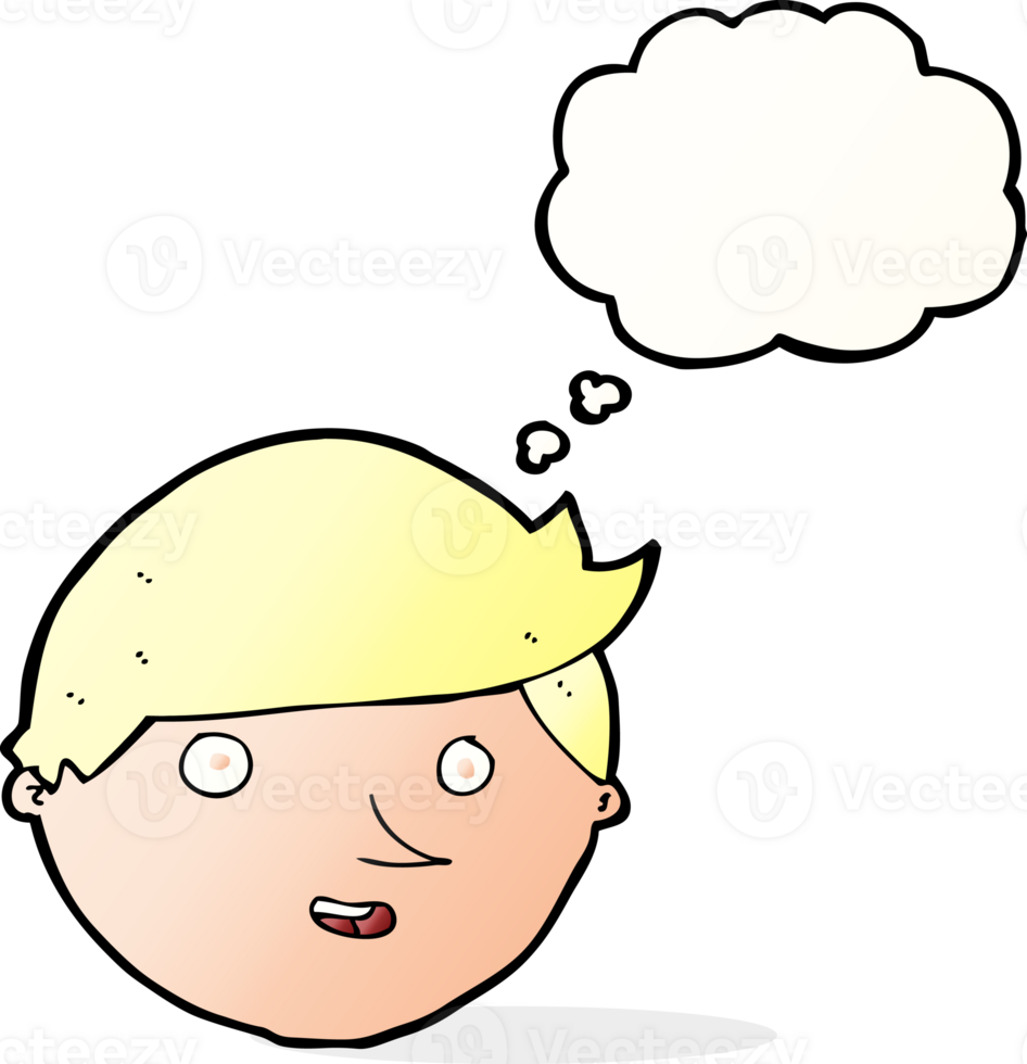 cartoon happy face with thought bubble png