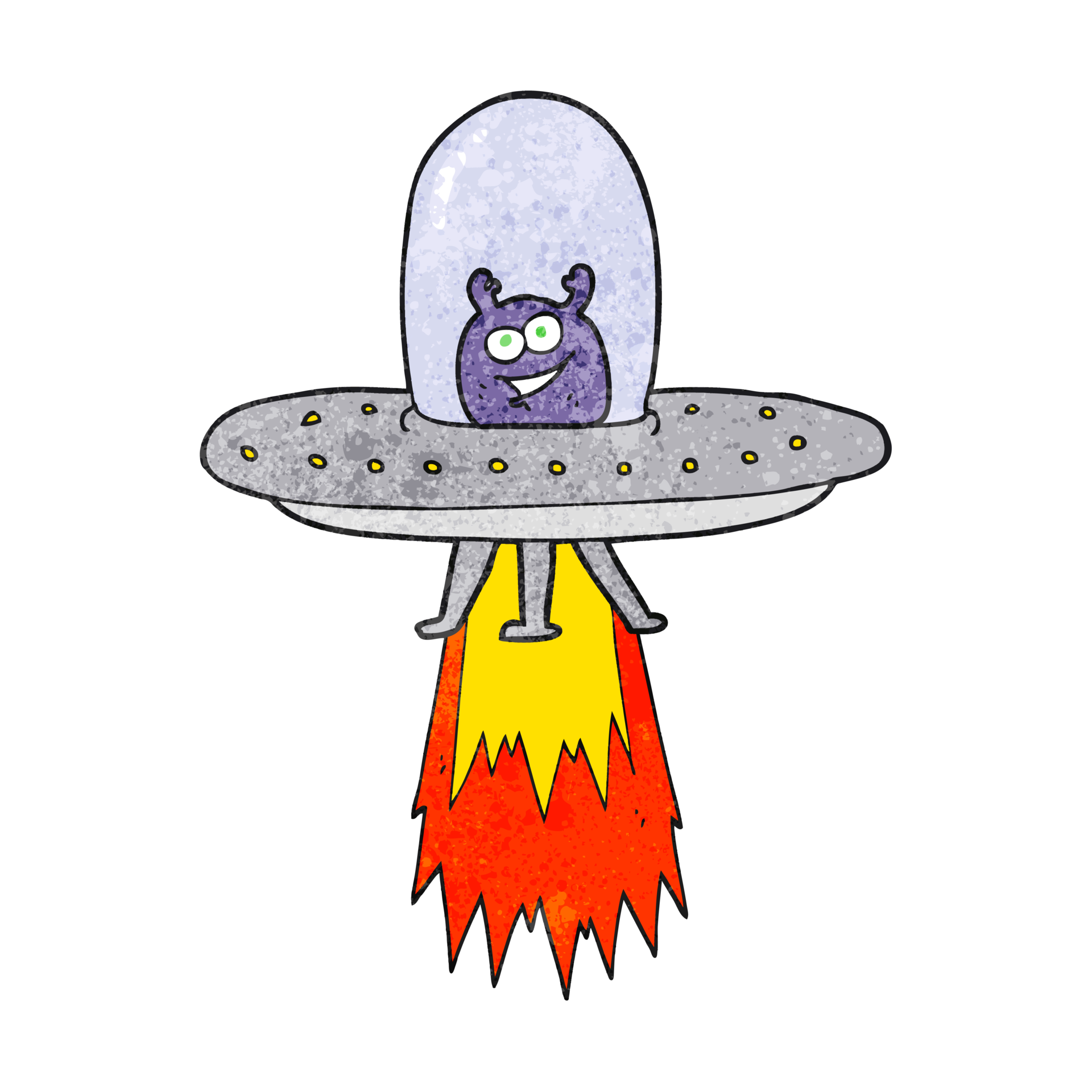 hand textured cartoon space alien 45180292 PNG