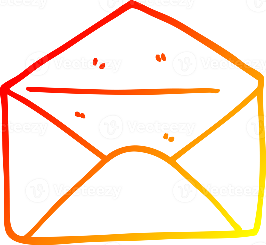 warm gradient line drawing of a cartoon envelope png