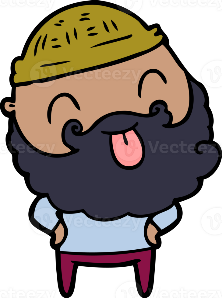 man with beard sticking out tongue png