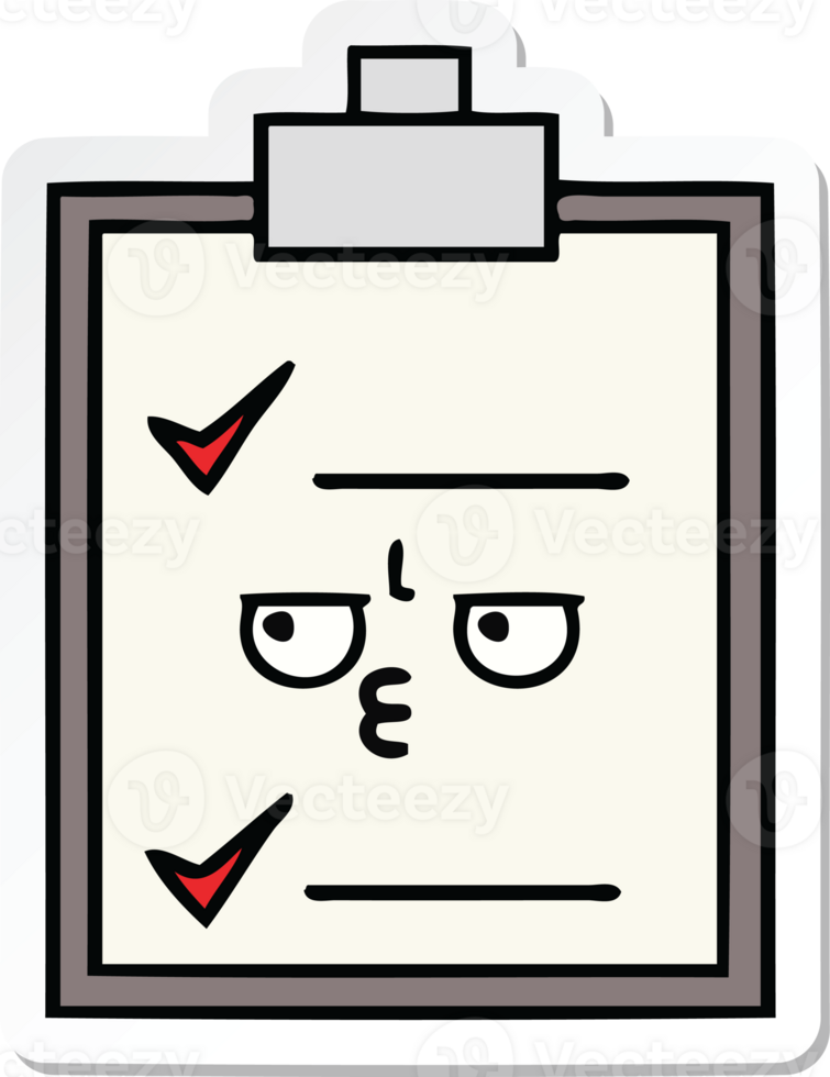 sticker of a cute cartoon check list png