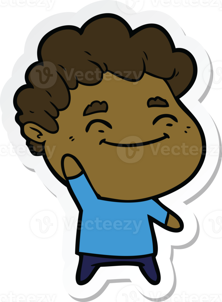 sticker of a cartoon friendly man png