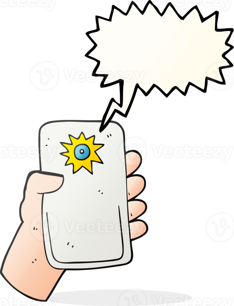 hand drawn speech bubble cartoon camera taking photo png