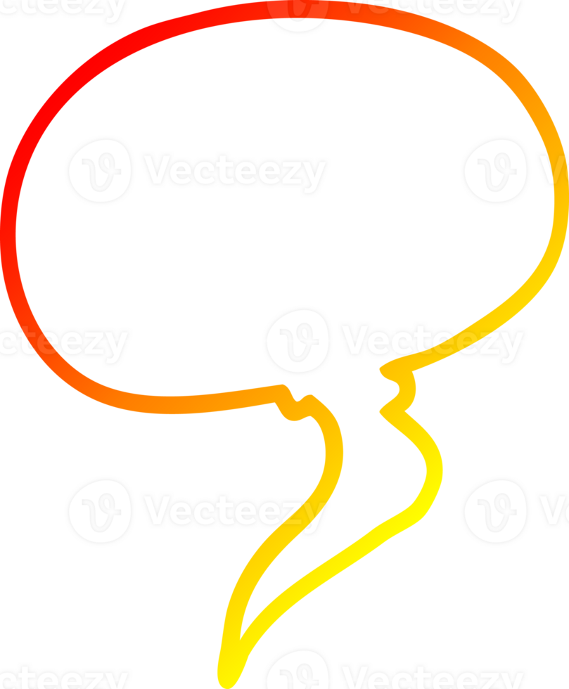warm gradient line drawing of a cartoon speech bubble png