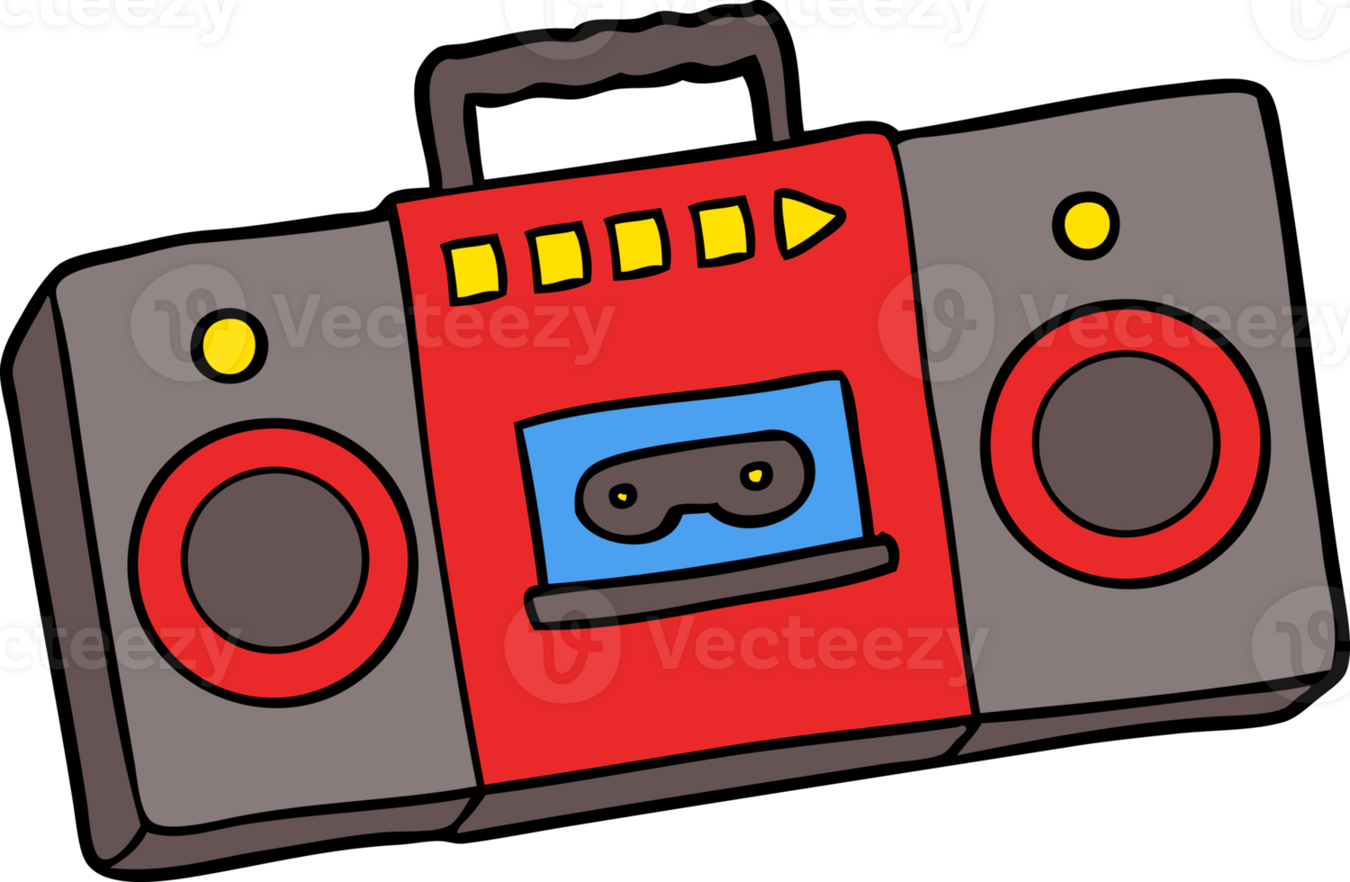cartoon retro cassette tape player png