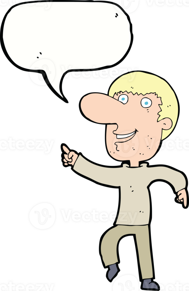 cartoon happy man dancing with speech bubble png