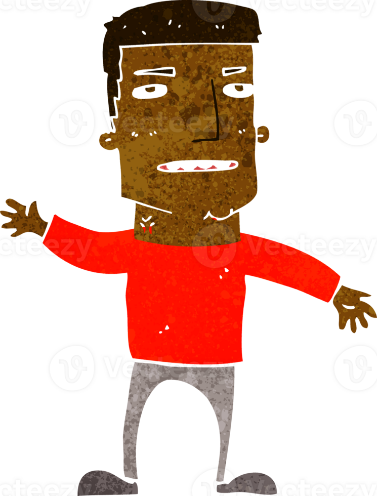cartoon waving stressed man png