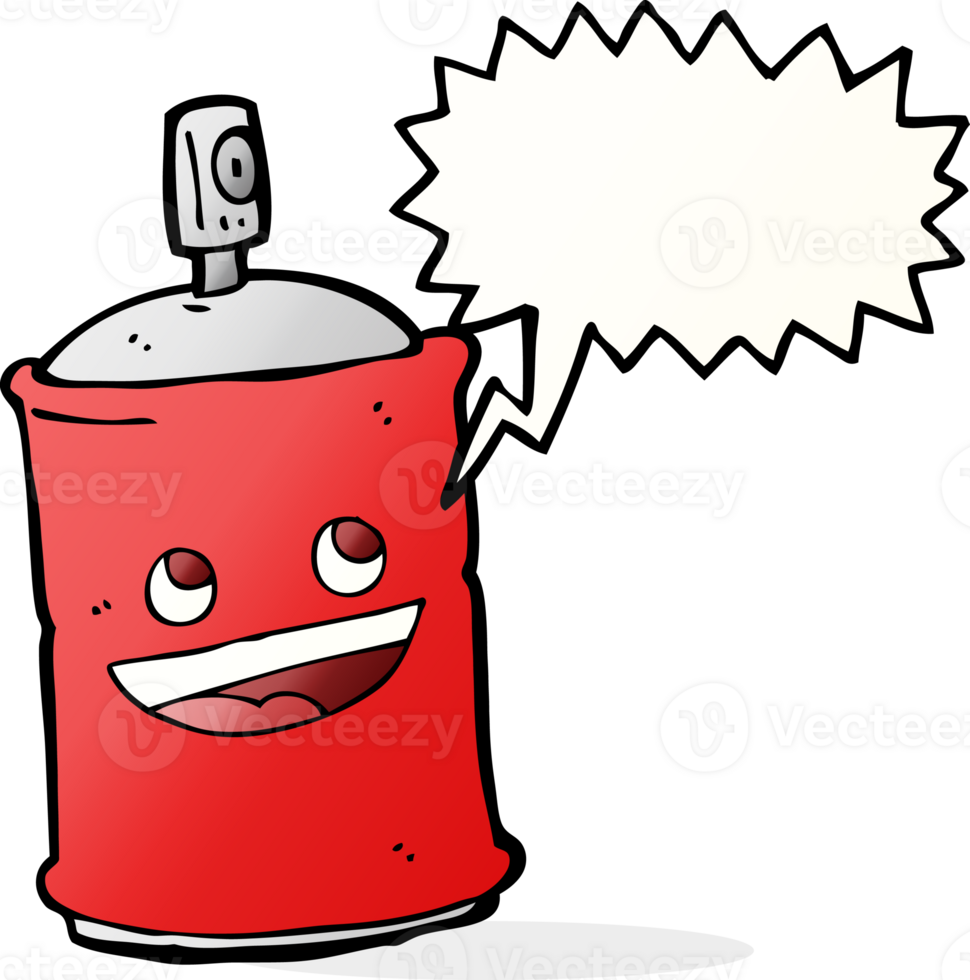 cartoon spray can with speech bubble png