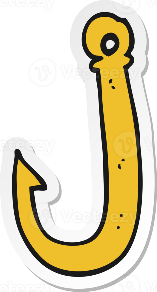 pegatina de un anzuelo de dibujos animados png