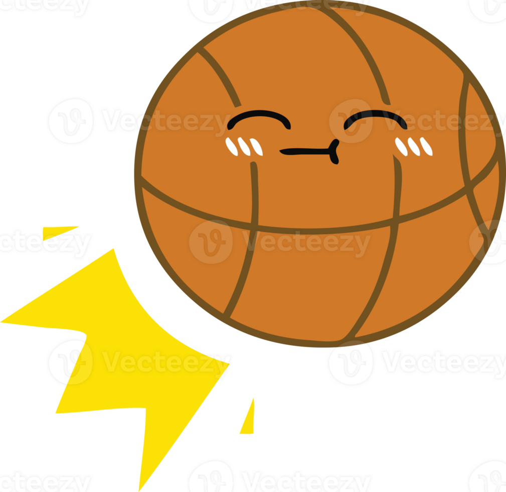 flat color retro cartoon of a basketball png