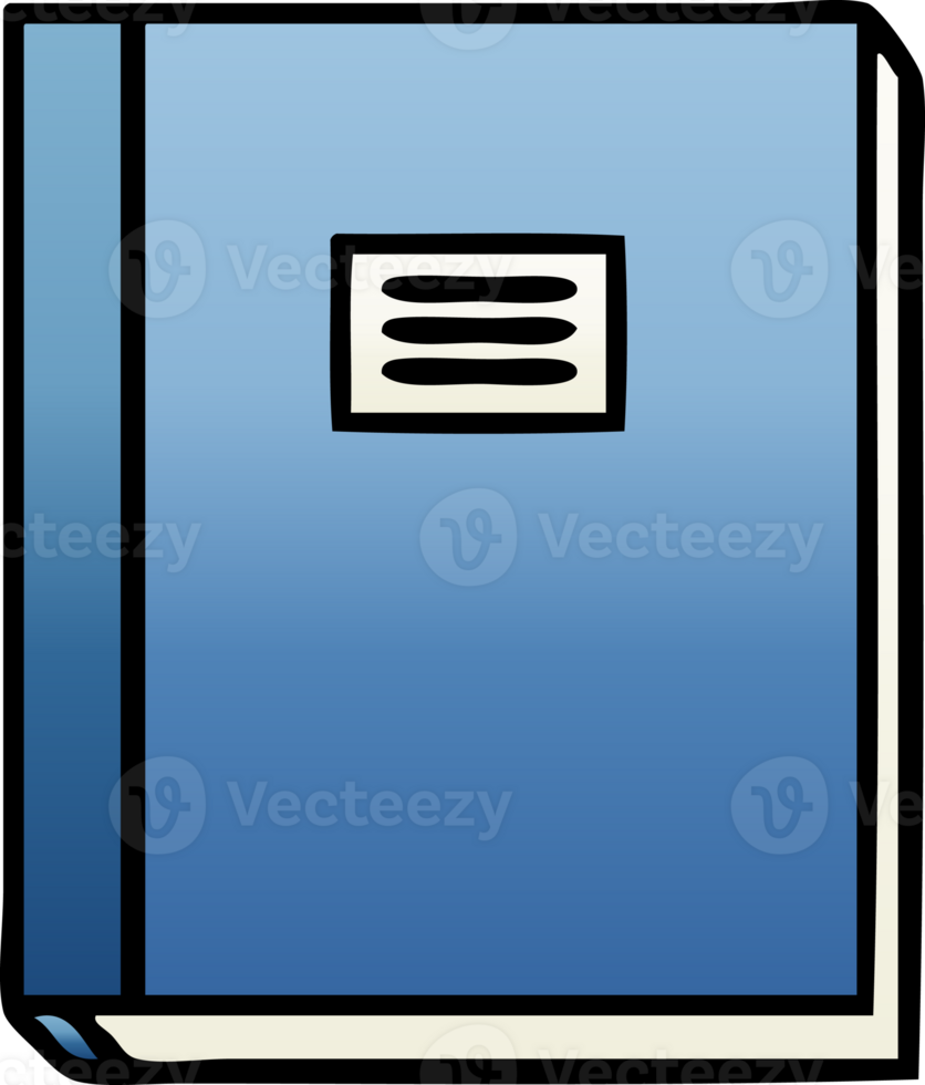 gradient shaded cartoon of a study book png