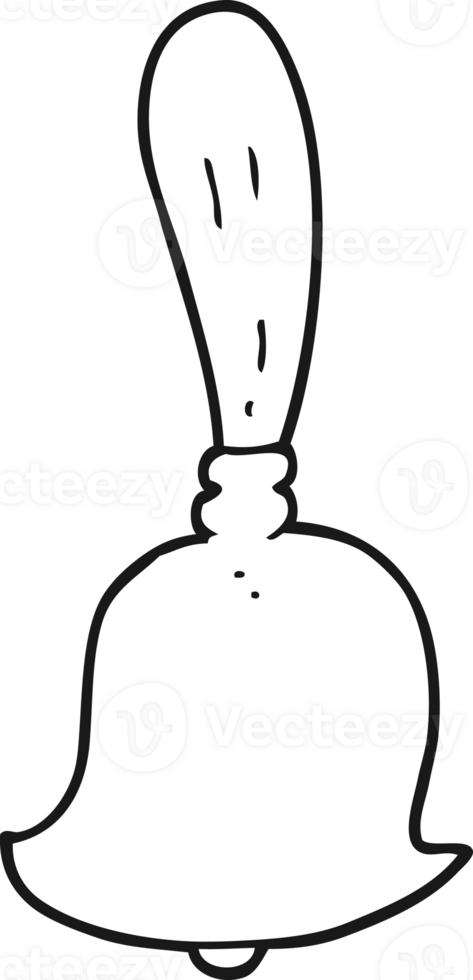 hand drawn black and white cartoon hand bell png