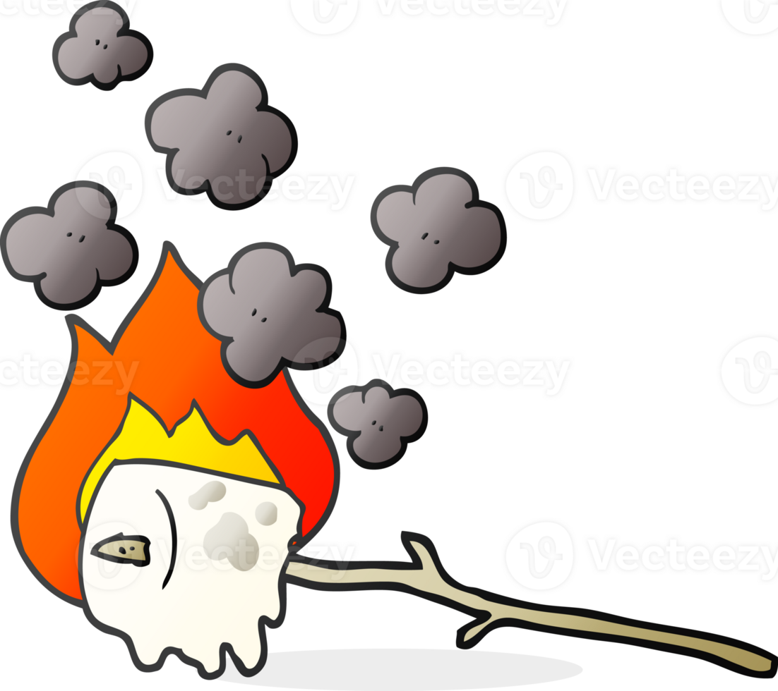hand drawn cartoon burning marshmallow png