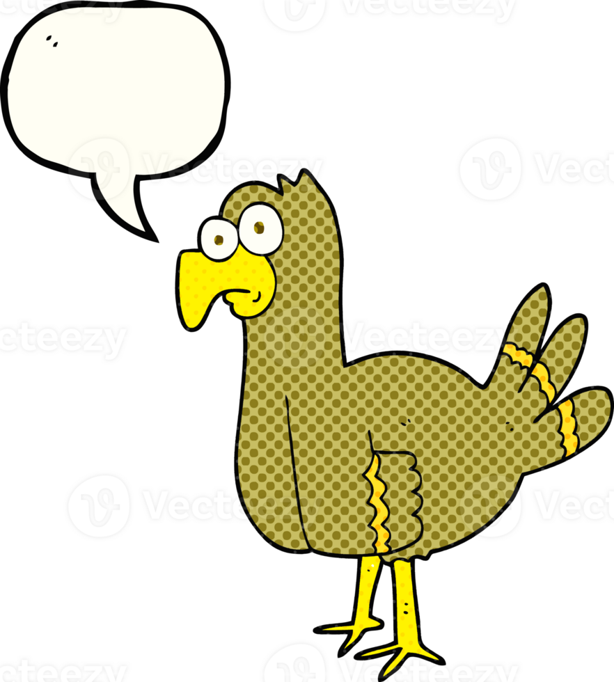 hand drawn comic book speech bubble cartoon bird png
