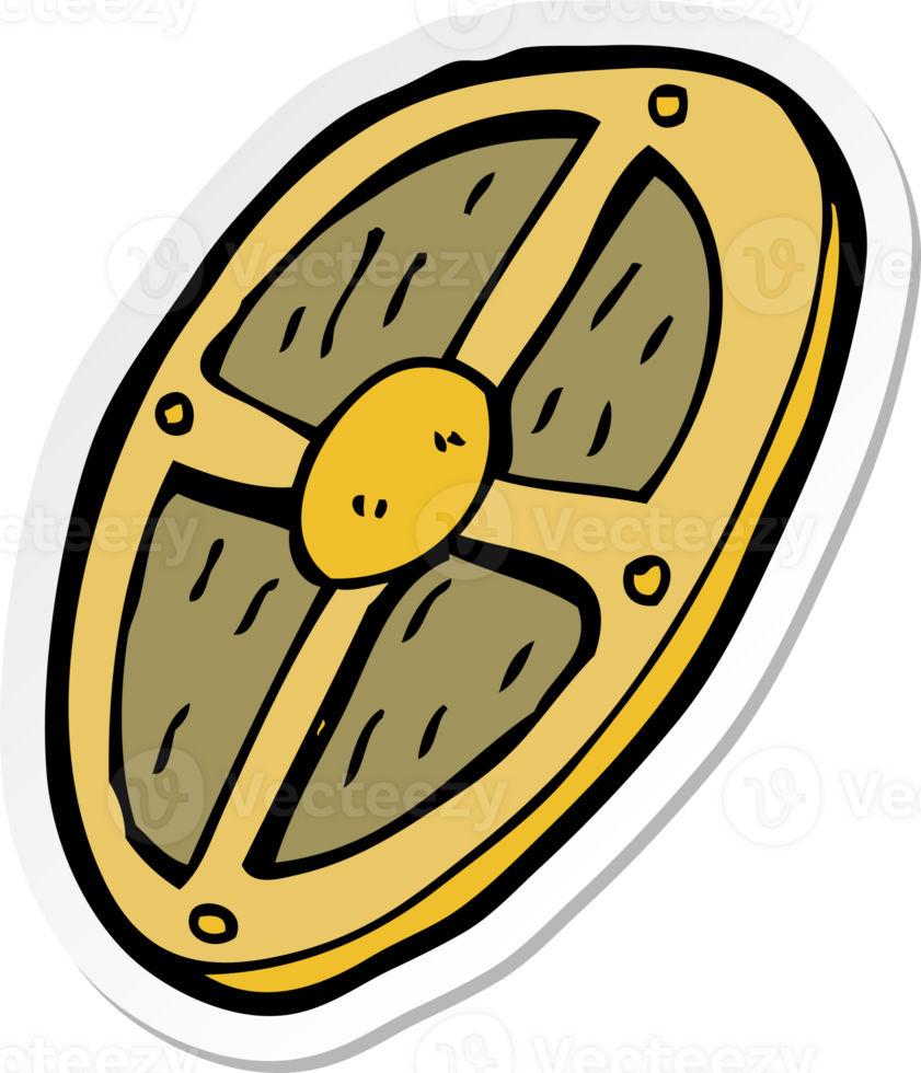 sticker of a cartoon shield png