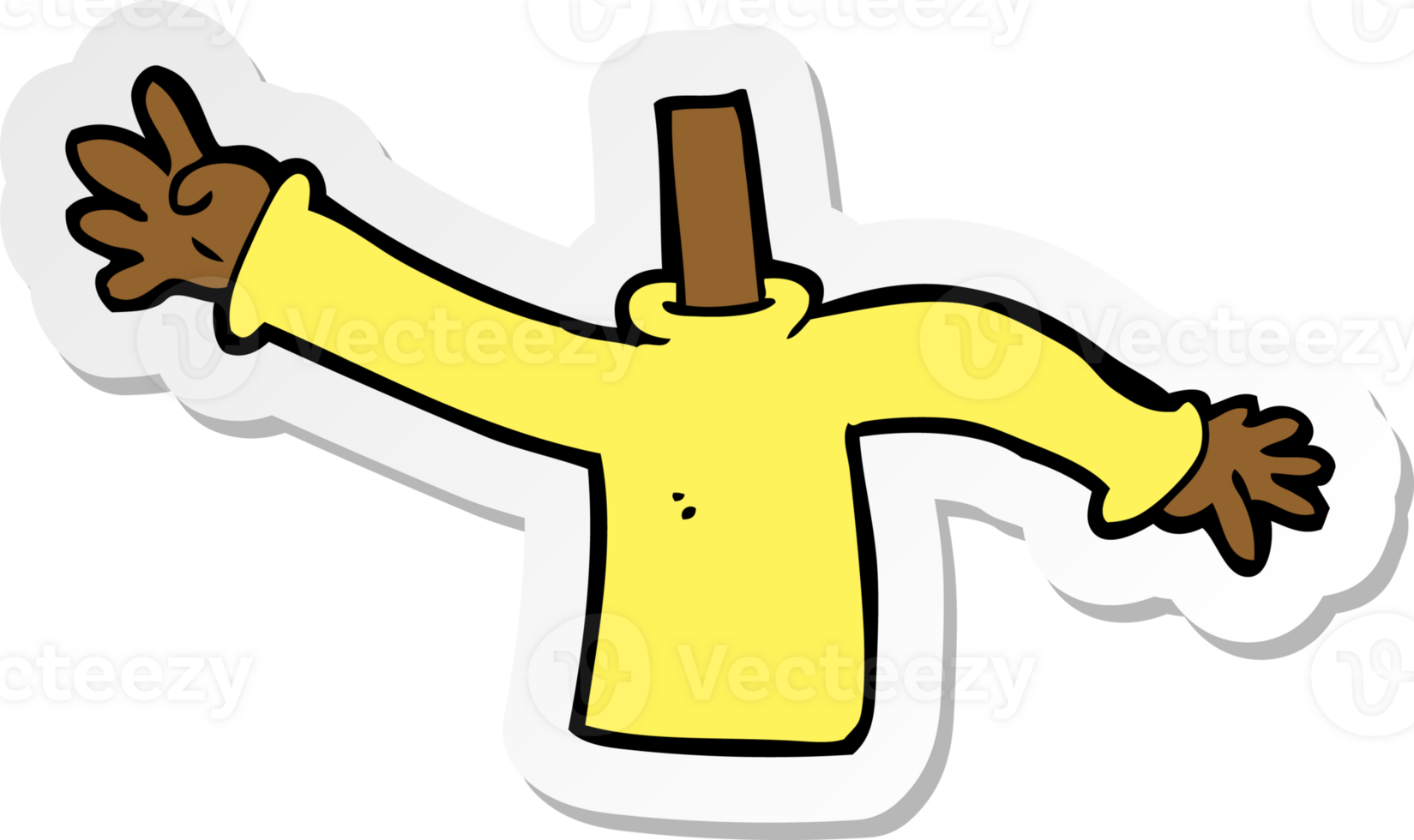 sticker of a cartoon body png