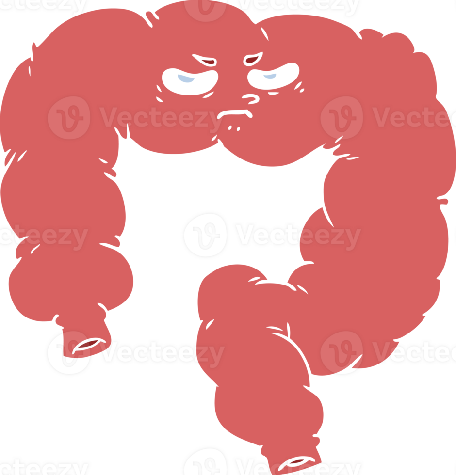 flat color style cartoon angry colon png