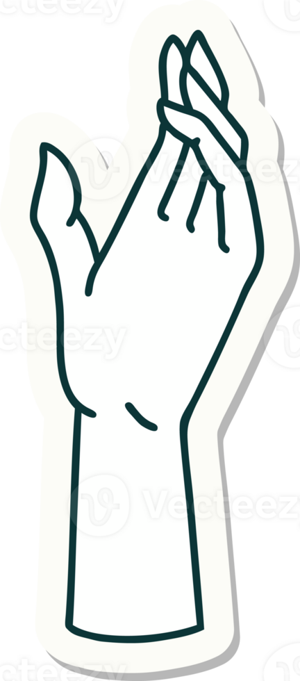 sticker of tattoo in traditional style of a hand png