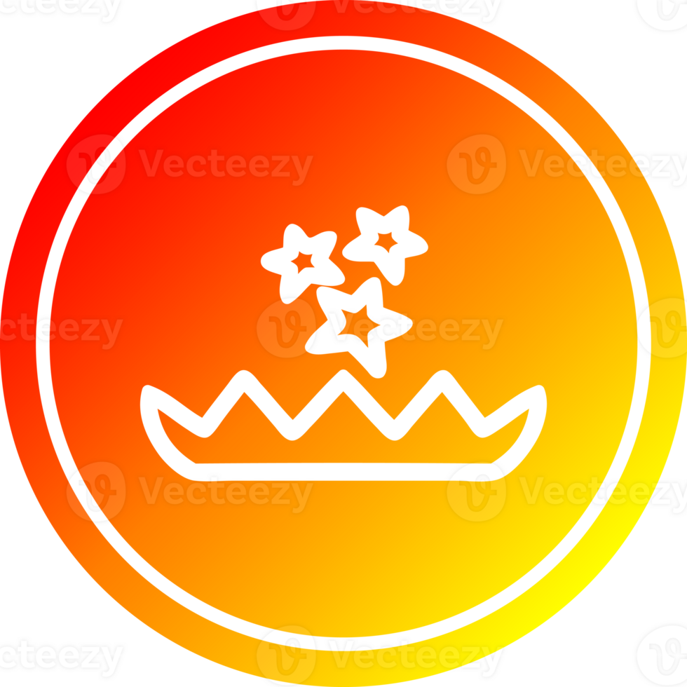 magical flower circular icon with warm gradient finish png