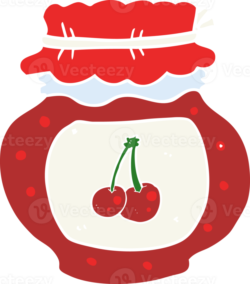flat color illustration of cherry jam png