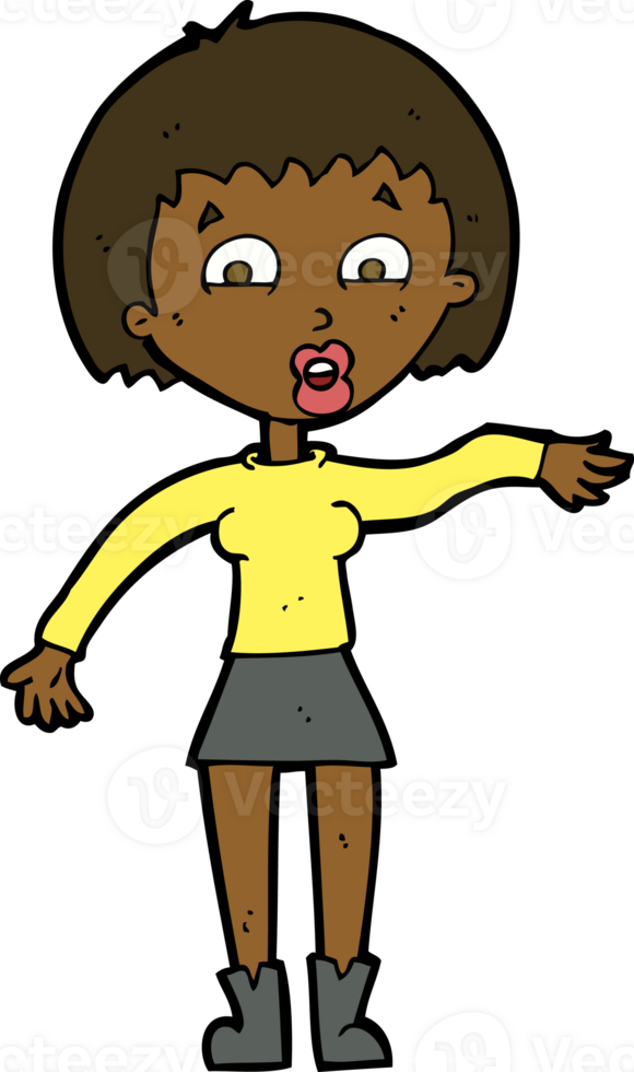 cartoon surprised woman png
