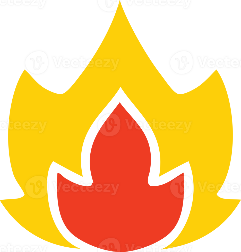 flat color retro cartoon of a fire png