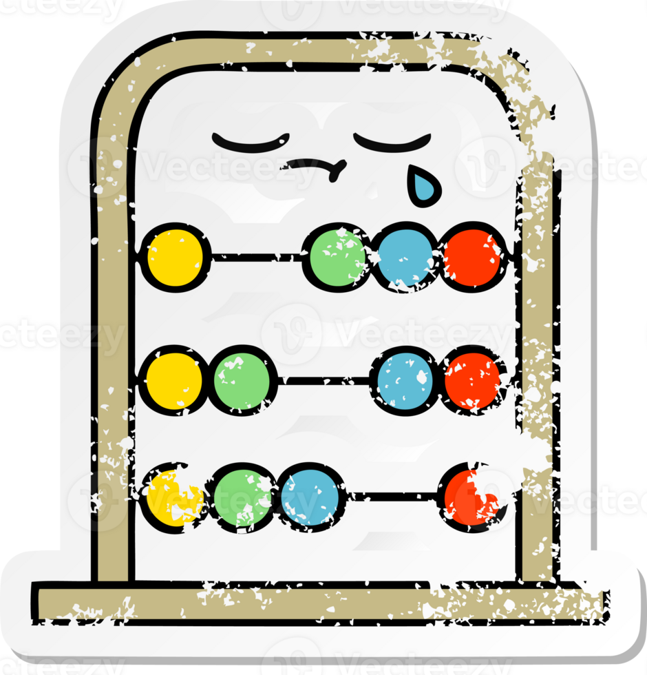distressed sticker of a cute cartoon abacus png