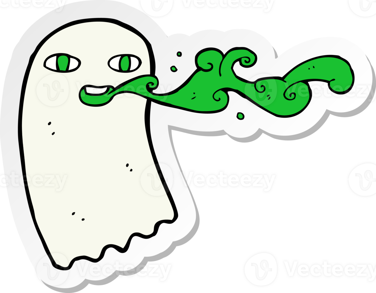 sticker of a cartoon gross ghost png