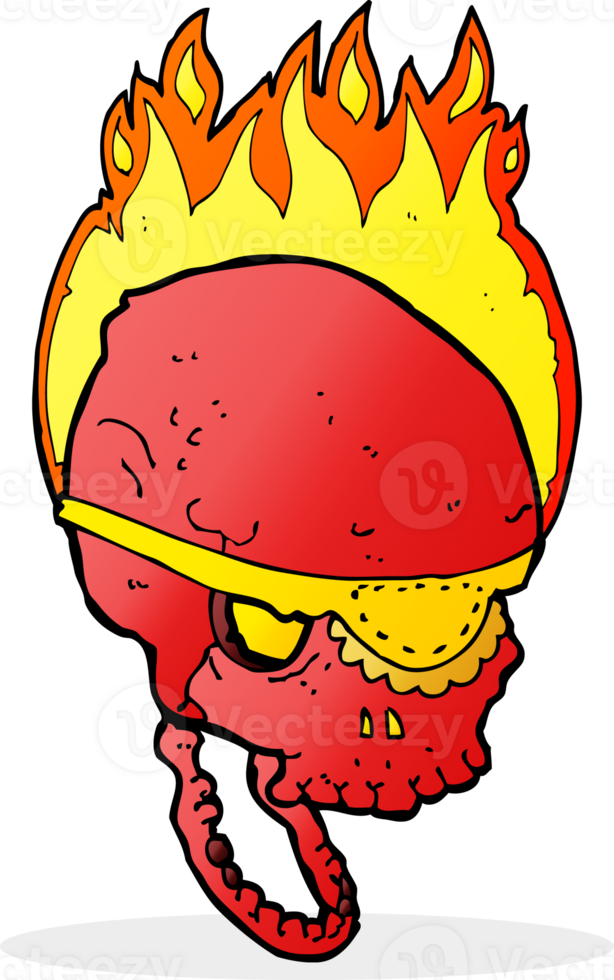 cartoon spooky skull with eye patch png