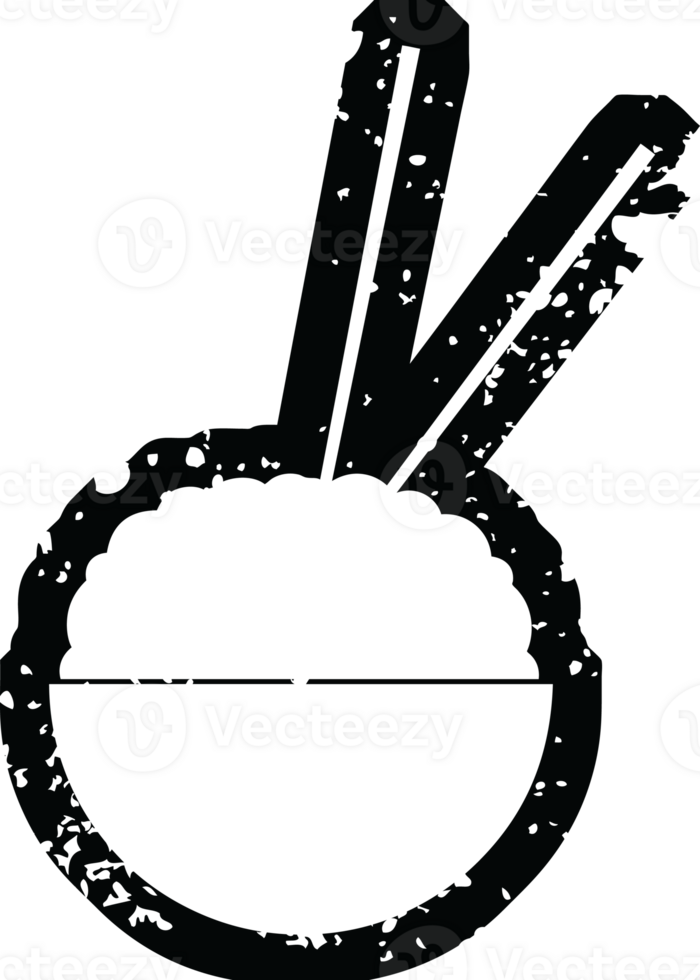 Distressed effect   icon illustration of a rice bowl png