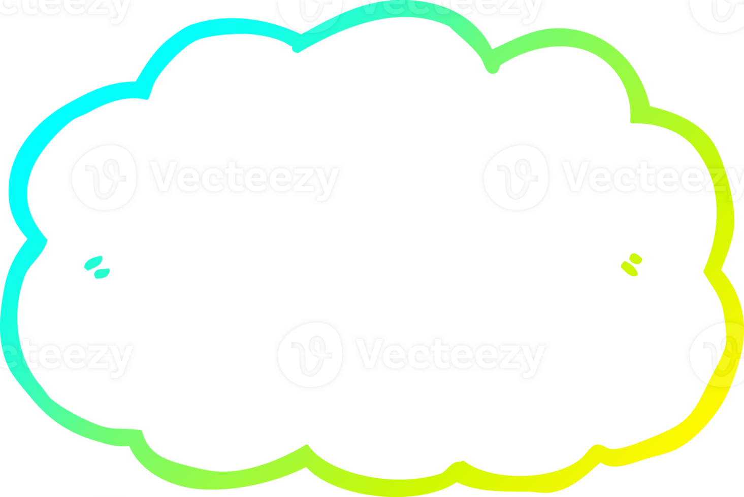 cold gradient line drawing of a cartoon cloud png