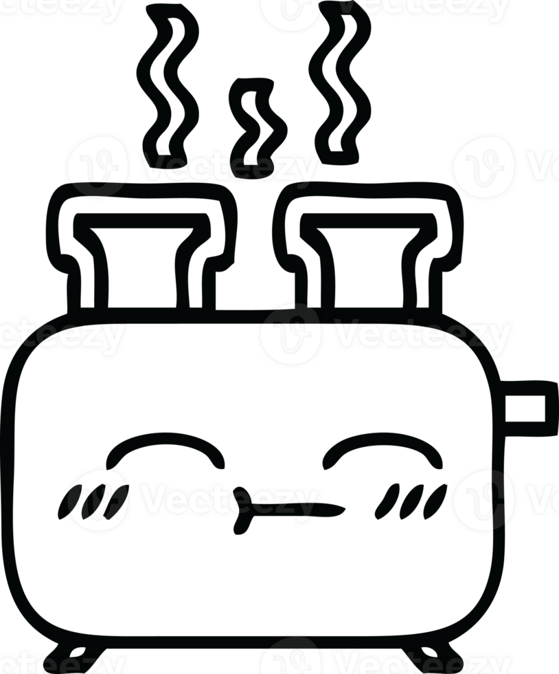 line drawing cartoon of a of a toaster png