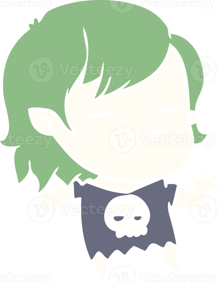 flat color style cartoon undead vampire girl png