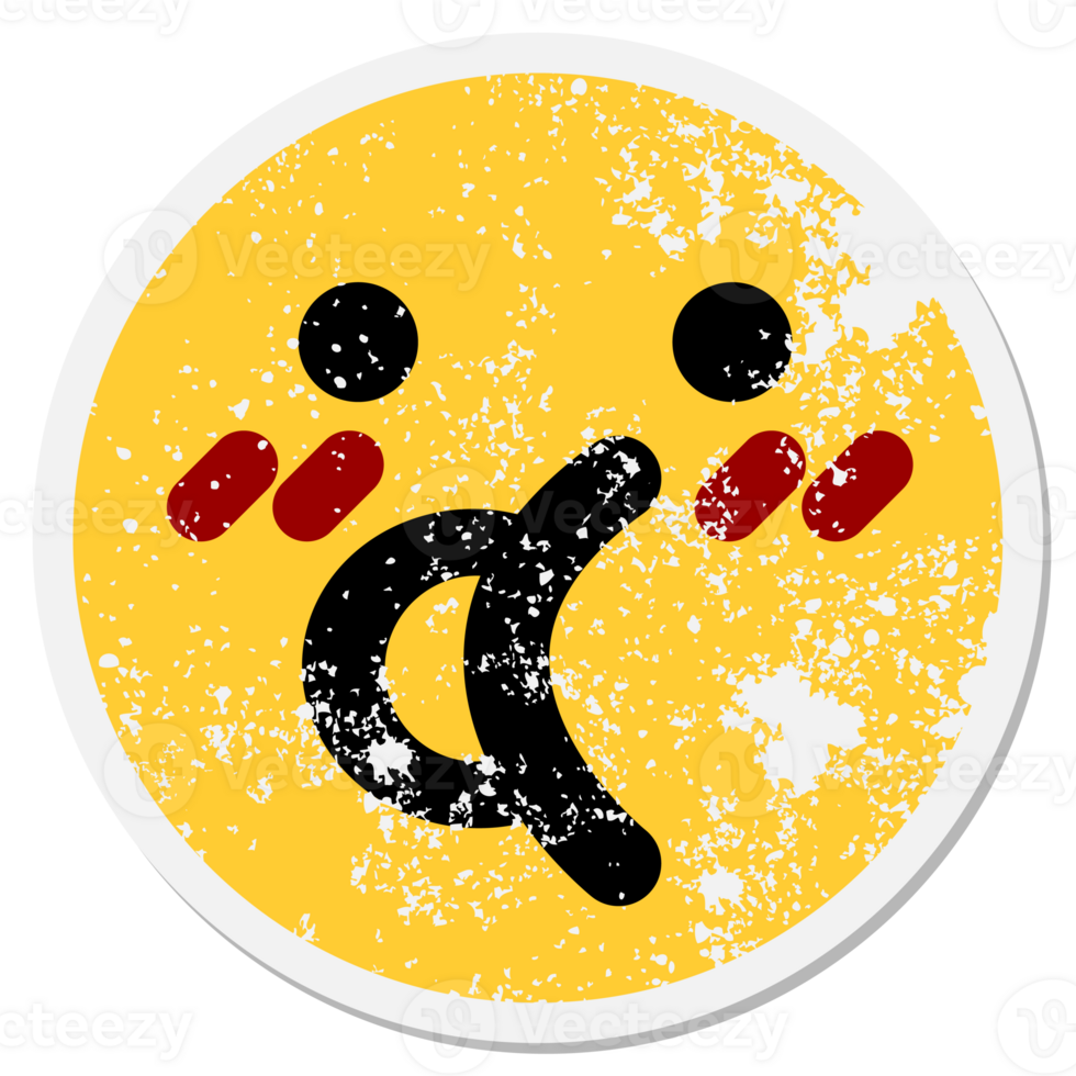 blushing talking face circular sticker png