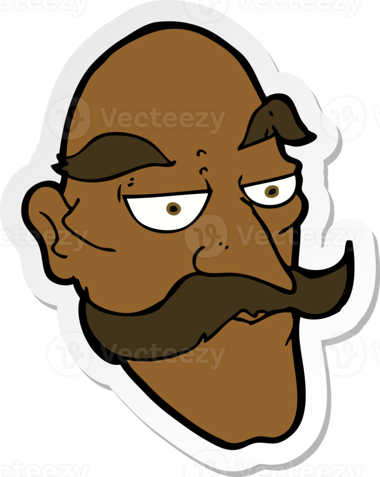 sticker of a cartoon old man face png