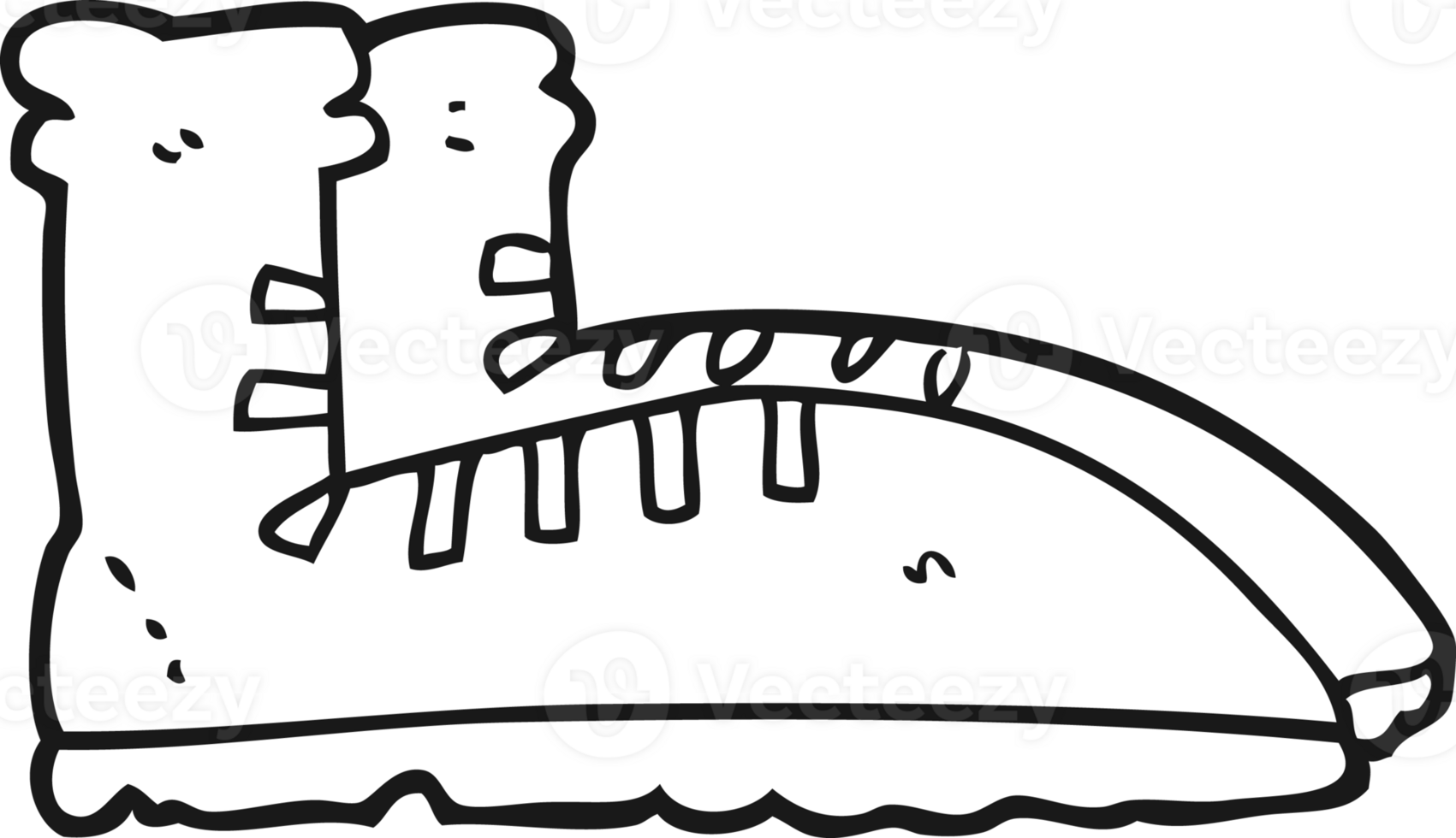 hand drawn black and white cartoon boots png