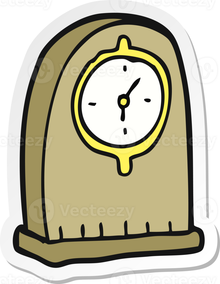 sticker of a cartoon old clock png