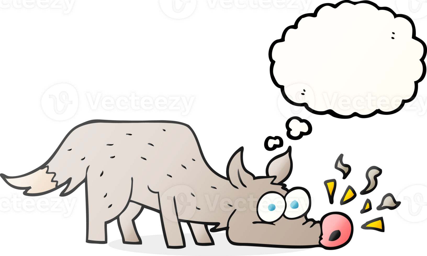 hand drawn thought bubble cartoon dog sniffing png