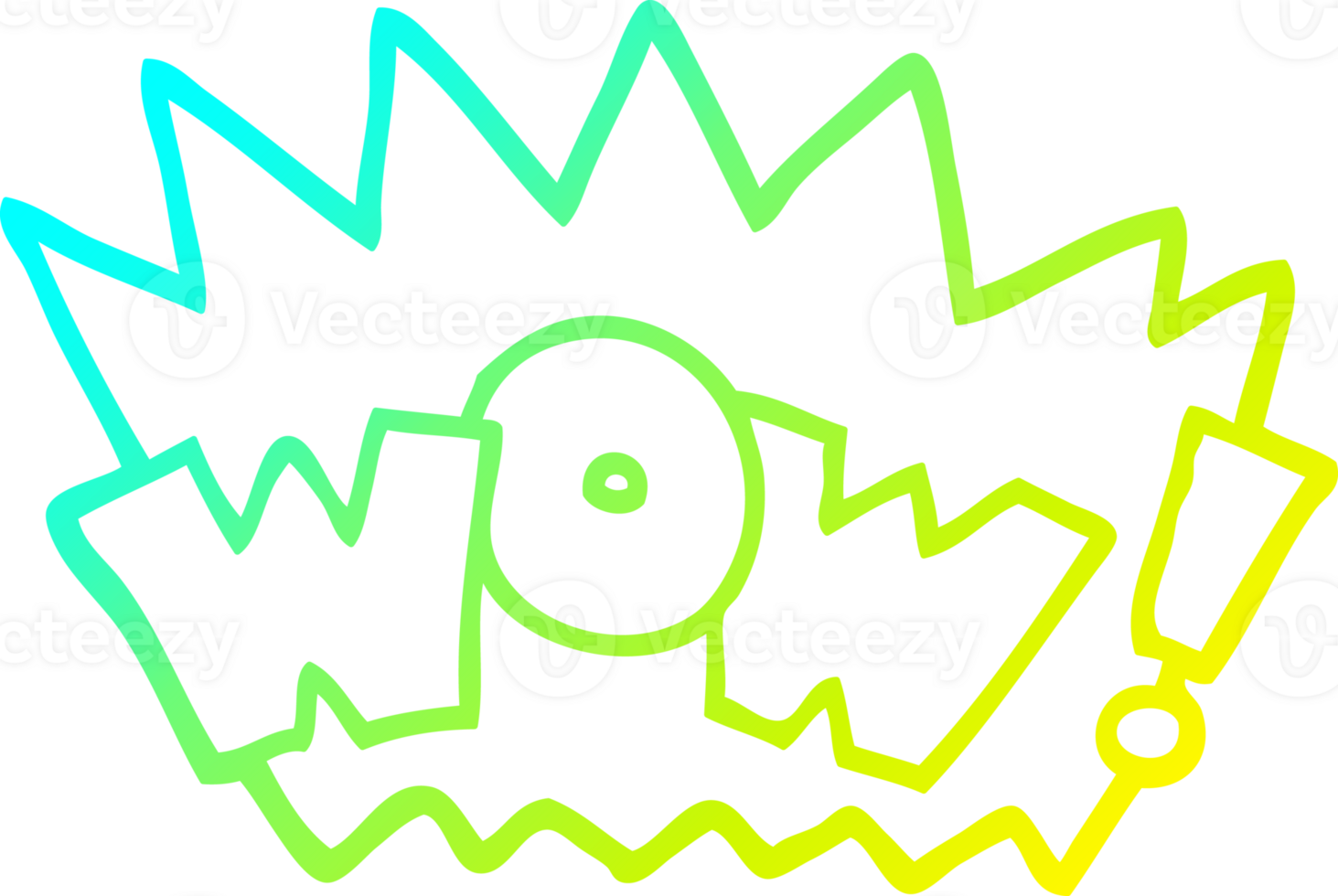 cold gradient line drawing of a cartoon word wow png