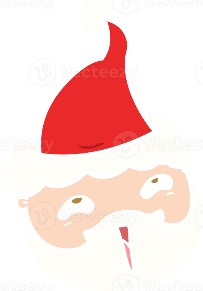 hand dragen platt Färg illustration av en manlig ansikte med skägg bär santa hatt png