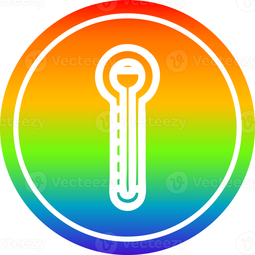 glass thermometer circular icon with rainbow gradient finish png