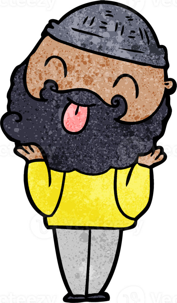 man with beard sticking out tongue png