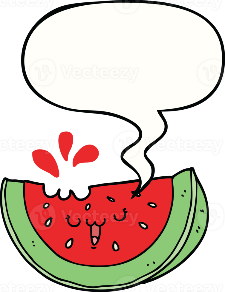 cartoon watermelon with speech bubble png